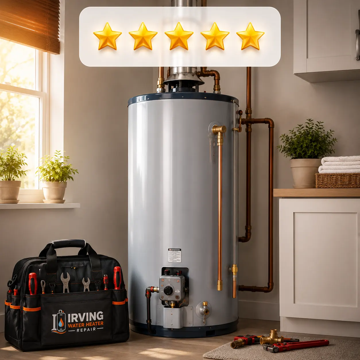 Irving water heater technician providing professional service